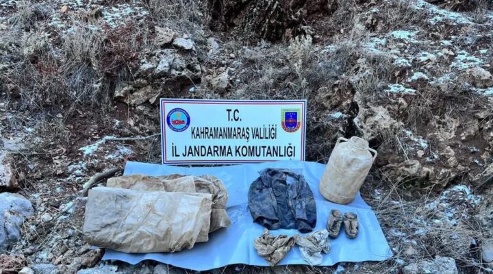 Kahramanmaraş’ta, PKK’lı teröristlerin deposu bulundu
