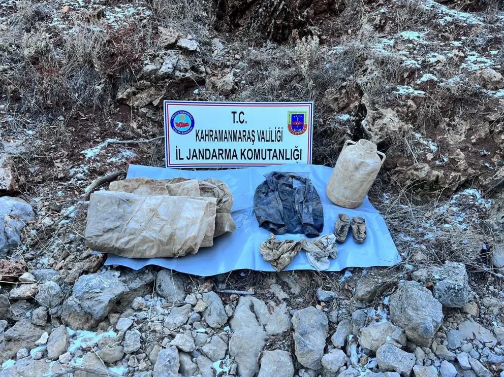 Kahramanmaraş’ta, PKK’lı teröristlerin deposu bulundu